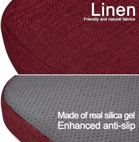 BUYUE Friendly Woven Fabric Magnetic Bar Stool Cushions Set of 4, Enhanced Anti-Slip Breathable Small Chair Seat Pads for Café Bistro Stackable Metal Stools (Square, Red, 4 Counts) - Image 5