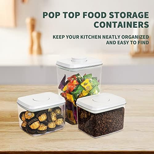 Pop Top Airtight Food Storage Containers, 3 Pack, 1.3Qt x2 + 2.9Qt - Image 2