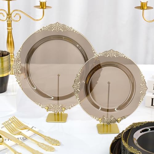 Bestluck 350PCS Black Disposable Dinnerware for 50 Guests - Image 4