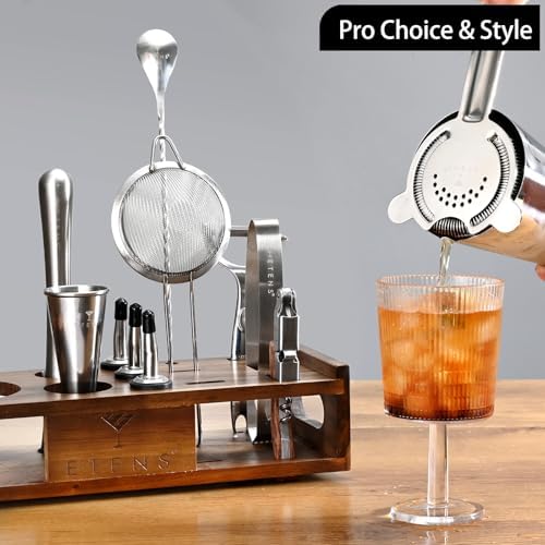 Premium 15-Piece Mixology Bartender Kit – Stainless Steel Cocktail Shaker Set with Wooden Stand | Professional Boston Shaker Bar Tool Set for Home & Expert Mixologists | Luxury Cocktail Making Gift - Image 6