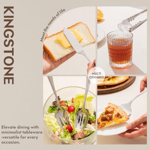 12-Piece Teardrop Serving Utensils Set, 18/10 Stainless Steel Utensils - Image 3