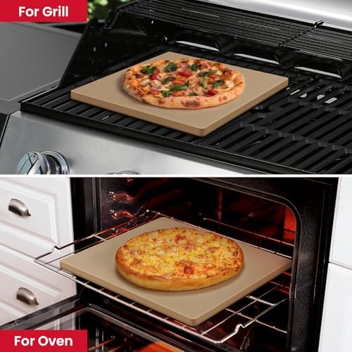 Unicook 13" x 13" Square Pizza Stone for Oven Grill, Baking Stone for Bread - Image 4