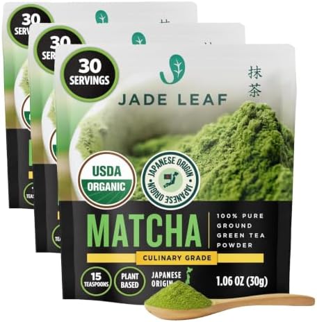 Jade Leaf Matcha Organic Culinary Grade Matcha Powder - Japanese Green tea for Baking, Smoothies, Lattes, and Skin Care, 30g / 1.06 Ounce (Pack of 3) by JadeLeafMatcha