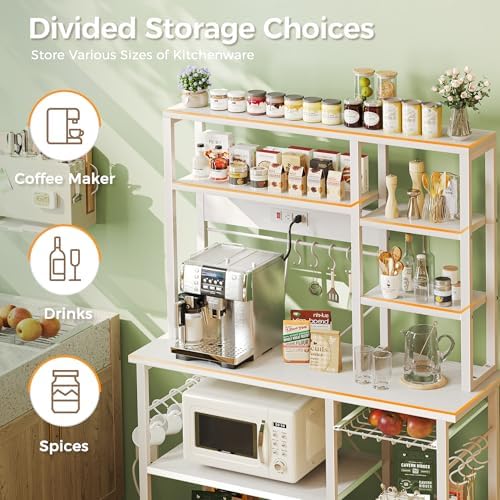 SUPERJARE Large Bakers Rack with Power Outlets, 39.7 Inches Microwave Stand - Image 5