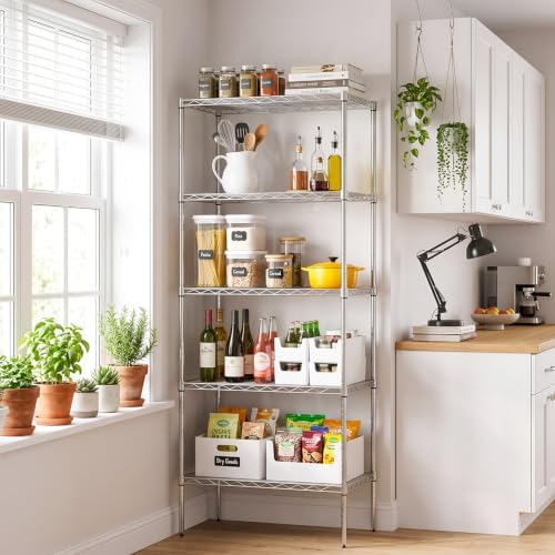 BestOffice | 5-Tier Wire Shelf | 14" x 24" x 60" | Chrome - Image 2