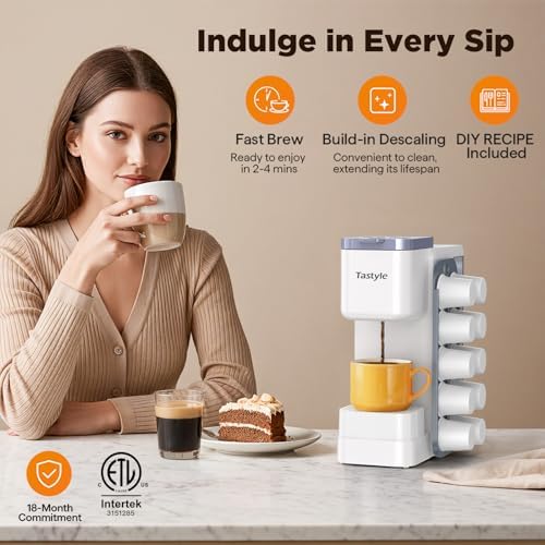 Tastyle Hot & Iced Coffee Maker with Magnetic K-Pod Holder, Fits 7.3'' Mug - Image 6