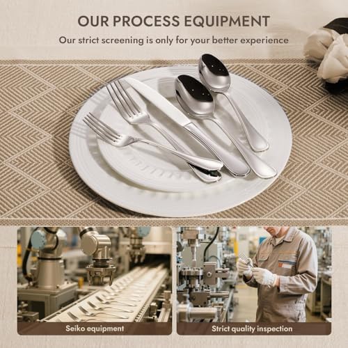 24 Piece Silverware Set for 4 with Steak Knives, 18/10 Stainless Steel - Image 4