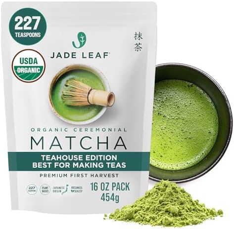 Jade Leaf Ceremonial Grade Matcha Powder, 454g / 16oz Bulk Pouch by JadeLeafMatcha