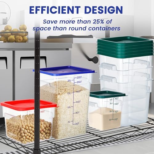 BIEAMA 4 Pack 12 Qt Square Food Storage Containers with Lids, NSF, Clear - Image 6