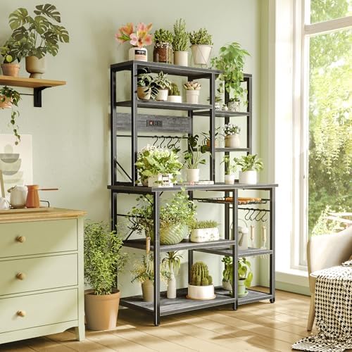 SUPERJARE Large Bakers Rack with Power Outlets, 39.5 Inches Microwave Stand - Image 7