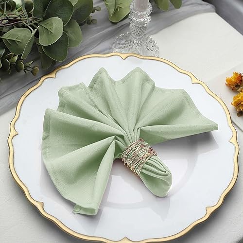 Balsa Circle 100 pcs 17-Inch Sage Green Polyester Luncheon Napkins - for Wedding Party Reception Events Restaurant Kitchen Home by BalsaCircle