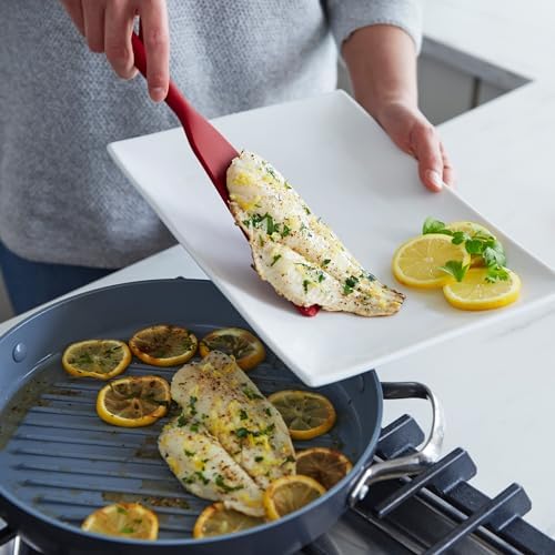 GreenPan Silicone 7 Piece Cooking Utensil Set, Ladle, Turners, Spatula, Spoons, Whisk, Flexible Nonstick Kitchen Tools Rigid Steel Core, Heat-Resistant, Anti-Slip Handle BPA-Free Dishwasher Safe, Red - Image 4