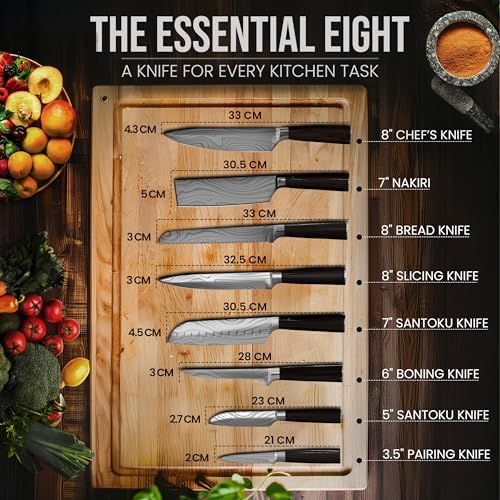 Japanese Kitchen Knife Set with Bag, 20-Piece Professional Chef Knife Set, High Carbon Stainless Steel Knives, Travel Case and Cutting Board, Complete Cooking Set - Image 2