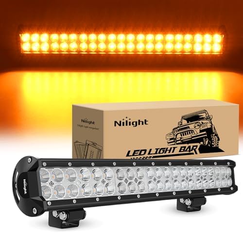 Nilight LED Light Bar 20 Inch 126W Spot Flood Combo Amber Beam by Nilight