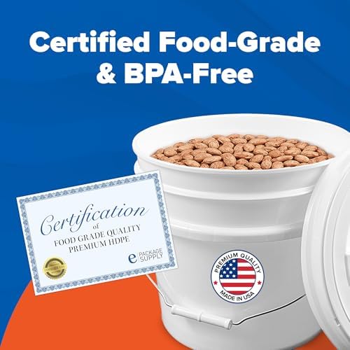 ePackageSupply 3.5 Gallon Bucket, Food-Grade w/Lid, BPA-Free, Orange,6 Pack - Image 3