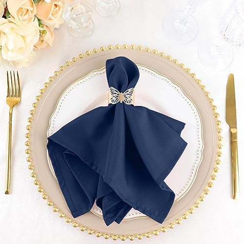 10 pcs 17-Inch Navy Blue Polyester Table Napkins Reusable Washable Wedding Party Dinner Linens Tableware Supplies - Image 6