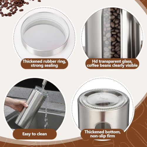 Extra Large Stainless Steel Coffee Grounds Canisters Container with Shelf - Image 6