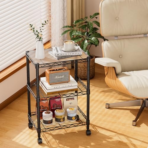 Golpart 3Tier Adjustable Storage Shelves Metal Wire Shelving Standing Shelf - Image 2