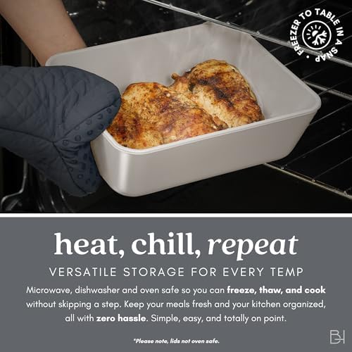 Glass Food Storage Container & Lid, 2.5-Cup Square, Crema - Image 5