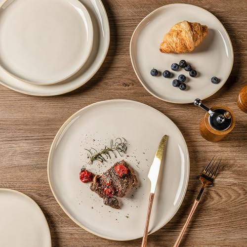 AmorArc Ceramic Dinnerware Sets for 4, 12Pcs Plates and Bowls Sets Dishes - Image 4