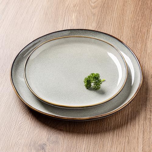 AmorArc Ceramic Dinnerware Sets for 4, 12Pcs Plates and Bowls Sets Dishes - Image 2