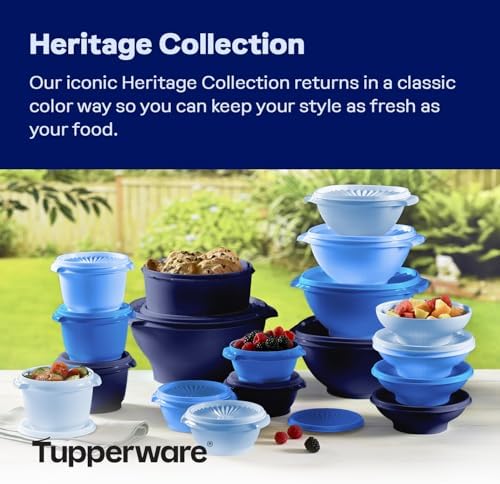 Tupperware Heritage 36-Piece Vintage Blue Set (18 Containers + 18 Lids) - Image 2
