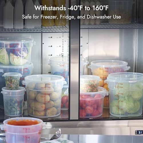 CURTA 18 Quart Translucent Round Food Storage Container with Lid, Pack of 4 – NSF Listed, BPA-Free, Commercial-Grade Polypropylene, Freezer & Dishwasher Safe, Non-Stick, Easy-Read Graduations - Image 6