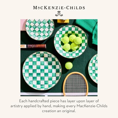 MACKENZIE-CHILDS Enamel Serving Bowl, Green-and-White Emerald Check - Image 6