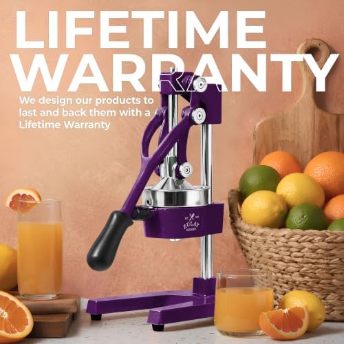 Zulay Kitchen Cast Iron Juicer, Orange Manual Juicer, Citrus Press, Plum - Image 6