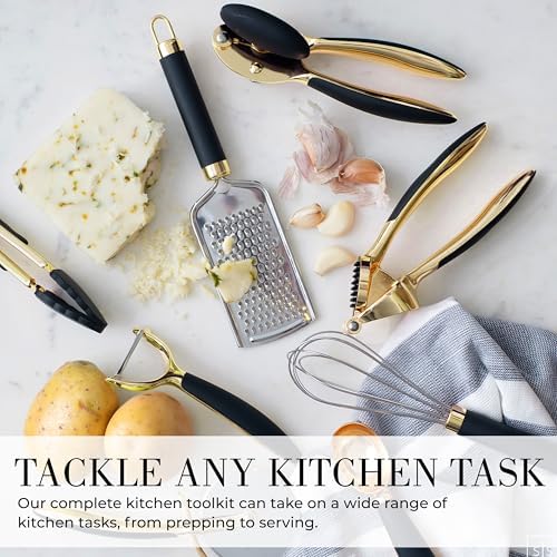 Styled Settings Black and Gold Kitchen Utensils, 8-Piece, Black & Gold - Image 4