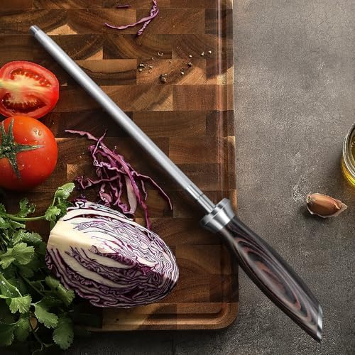 HOSHANHO Honing Rod, 10 Inch Professional Kitchen Knife Sharpener Rod - Image 6