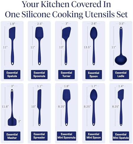 GIR: 10-Piece Silicone Essentials Kitchen Utensils Set – Royal Blue - Image 3