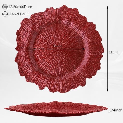 13inch Charger Plates (1, 12 Red) - Image 2