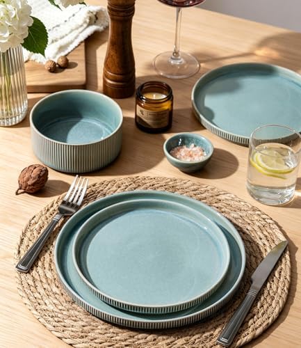 GBHOME Stoneware Dinnerware Sets for 8, 24-Piece Plates and Bowls Set - Image 6