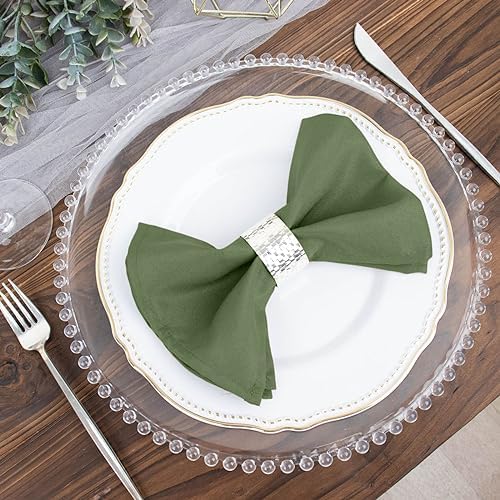 100 pcs 17-Inch Willow Green Polyester Luncheon Napkins - for Wedding Party Reception Events Restaurant Kitchen Home - Image 5