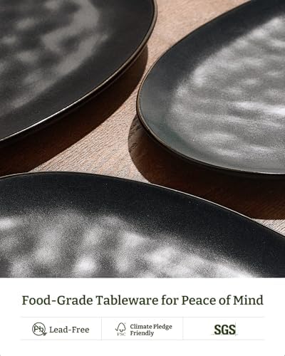 famiware Serving Platters Set of 3 Sizes - Oval, Matte Dark Charcoal - Image 5