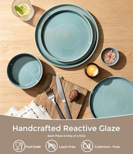 GBHOME Stoneware Dinnerware Sets for 8, 24-Piece Plates and Bowls Set - Image 2