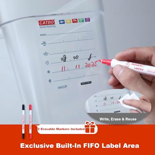 2 Pack 4 QT Commercial Food Storage Containers with Lids, BPA-Free Translucent Square Containers for Flour, Rice, Sugar, Pet Food and Dry Ingredients Storage with FIFO Label Area - Image 4