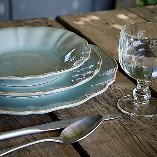 Costa Nova Ceramic Stoneware 8'' Salad Dessert Plate - Alentejo Collection, Turquoise | Microwave & Dishwasher Safe Dinnerware | Food Safe Glazing | Restaurant Quality Tableware - Image 4
