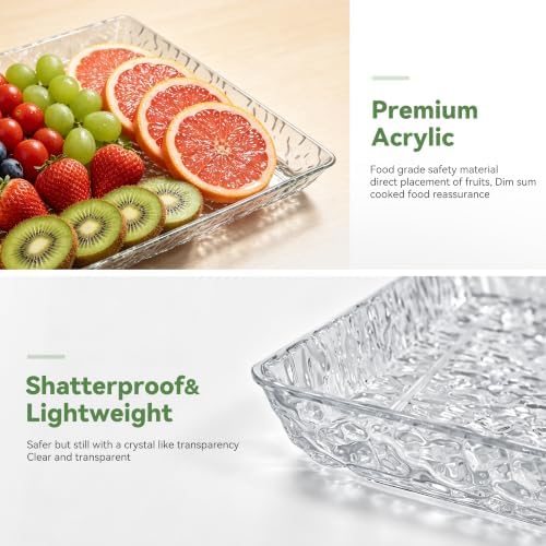 Clear Serving Trays for Party 4 Pack, 15x11 Acrylic Food Platters - Image 3