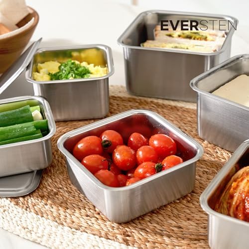 CuBE Low 3PCS Set Stainless Steel Food Storage Containers With Lids and 3 Net Kitchen Appliances Dishwasher Safe Premium South Korea - Image 2