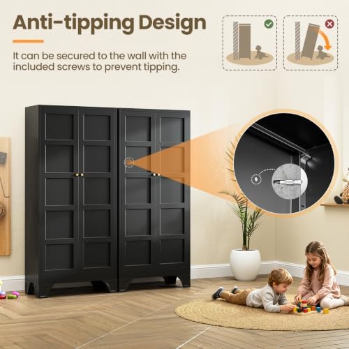 71" Kitchen Pantry Storage Cabinet Tall Steel Cabinet Metal Storage Cabinet - Image 6