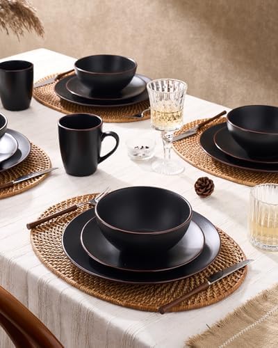 Famiware Venus Dinnerware Sets with Mugs, Ceramic Plates and Bowls for 6 - Image 2