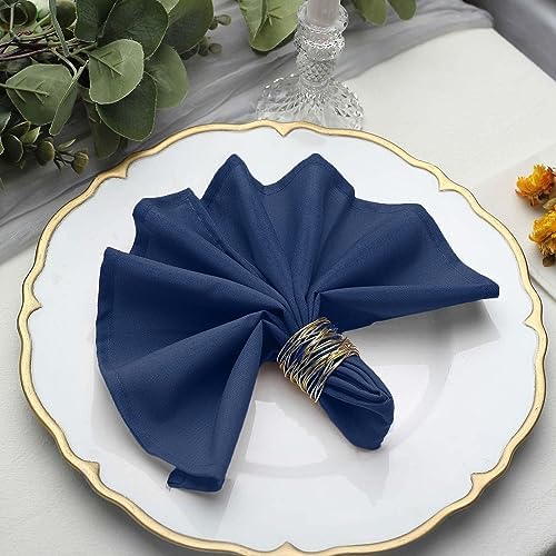 25 pcs 17-Inch Navy Blue Polyester Table Napkins Reusable Washable Wedding Party Dinner Linens Tableware Supplies by BalsaCircle