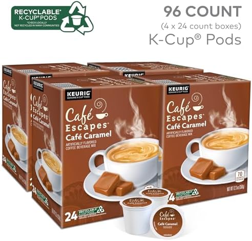 Cafe Escapes Cafe Caramel, Keurig Single-Serve K-Cup Pods, 96 Count - Image 2
