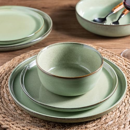 GBHOME Dinnerware Sets for 4, 12 Pieces Ceramic Plates and Bowls Set - Image 4