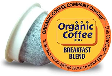 Organic Coffee Co. OneCUP Breakfast Blend 12 Ct Medium Light Roast Compostable Coffee Pods, K Cup Compatible including Keurig 2.0 by TheOrganicCoffeeCo
