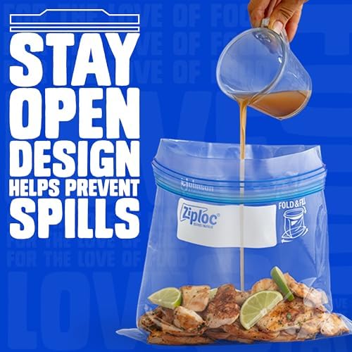 Ziploc Gallon and Quart Freezer Storage Bags, Stay Open Design, Easy to Fill, 66 and 60 Count - Image 6