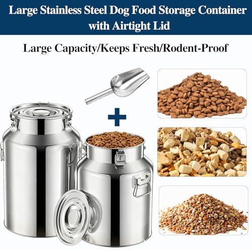 15 Lbs Stainless Steel Dog Food Storage Container with Scoop - Image 3