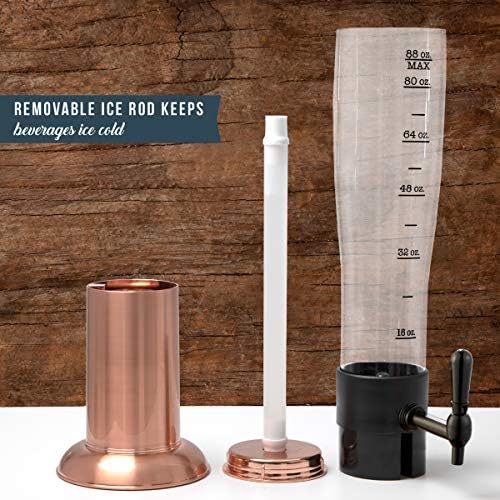 Hammer + Axe Beverage Dispenser – 88 oz Party Drink Dispenser with Ice Tube & Tap| Drink Fountain for Beer, Water, Iced Tea| Mimosa Tower| Margarita Tower| BBQ & Tailgate Essential| Home Bar Accessory - Image 5
